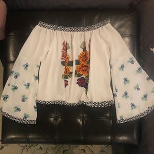 Off the shoulder floral blouse